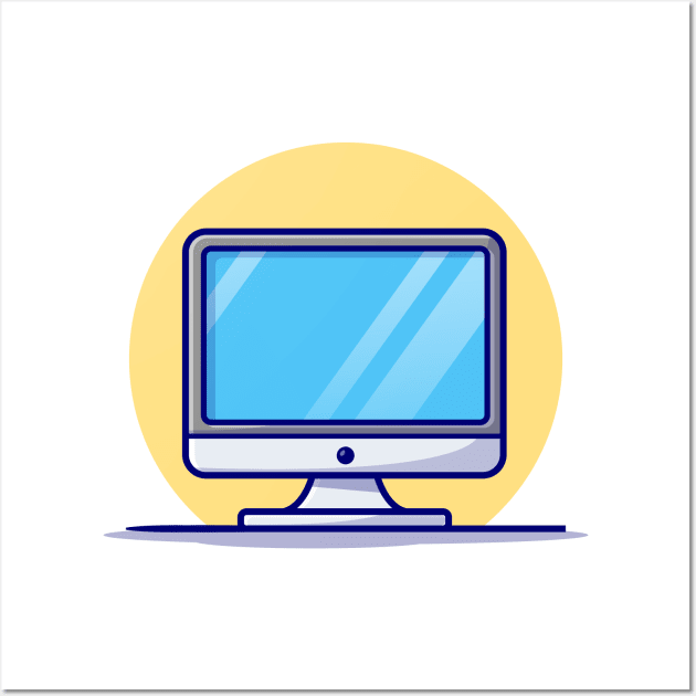 Computer Desktop Cartoon Vector Icon Illustration (2) Wall Art by Catalyst Labs